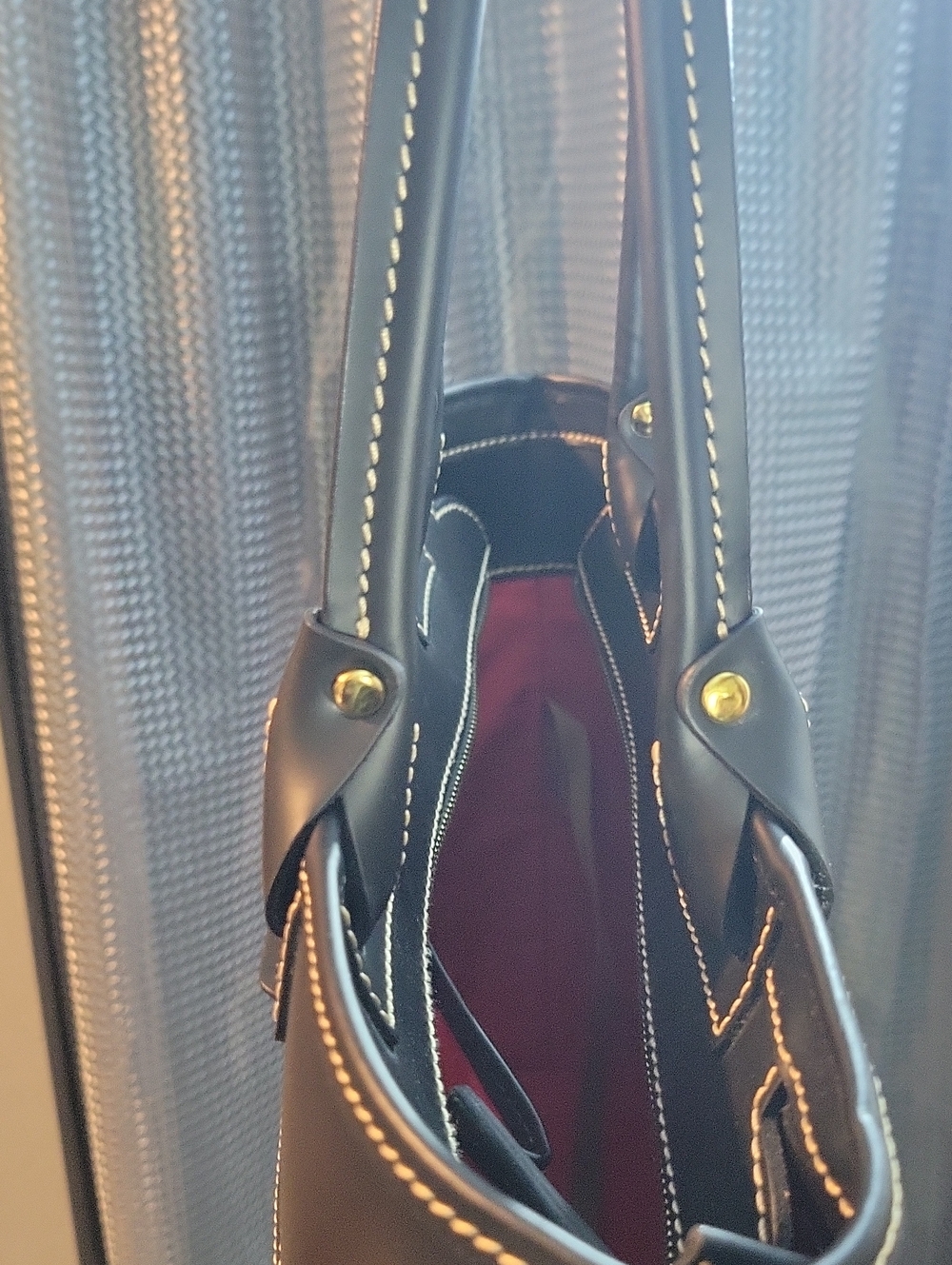 Dooney & Bourke Black Leather Tote with Gold Hardware - Picture 6 of 6